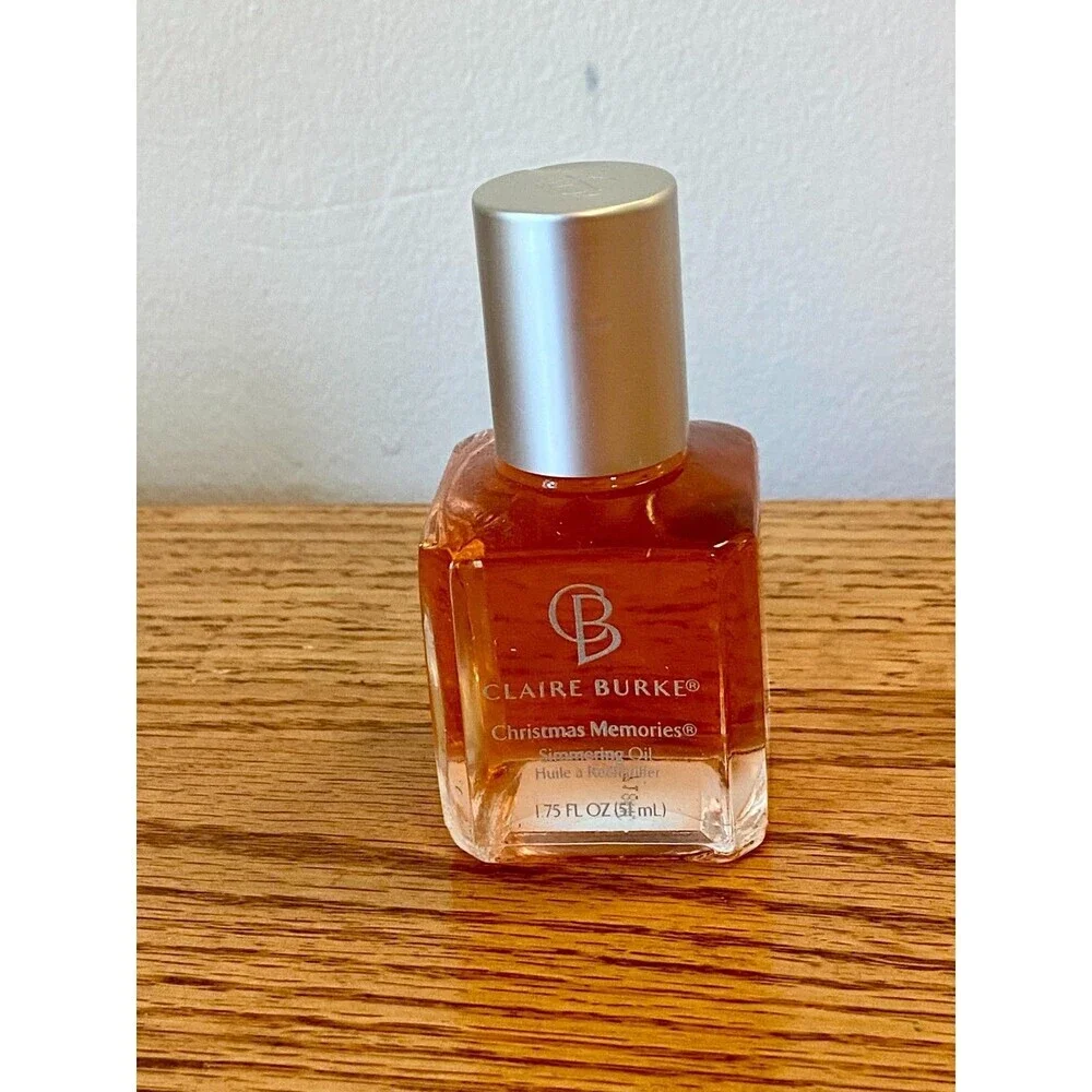 Claire Burke Christmas Memories Simmering Oil 1.75 Oz Rare New Glass Bottle Holi